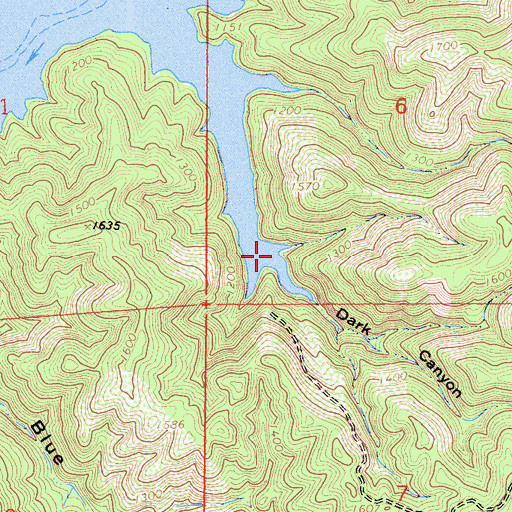 Topographic Map of Dark Canyon, CA