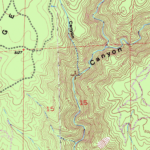 Topographic Map of Dark Canyon, CA