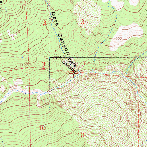 Topographic Map of Dark Canyon, CA