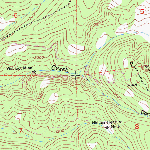 Topographic Map of Dark Canyon Creek, CA