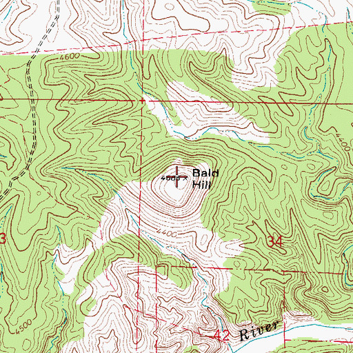 Topographic Map of Bald Hill, AZ