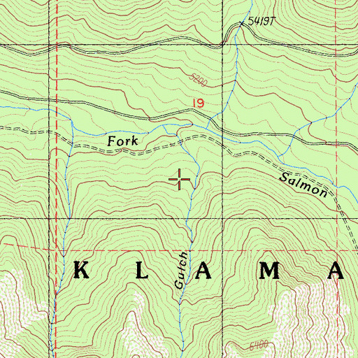 Topographic Map of Dark Gulch, CA