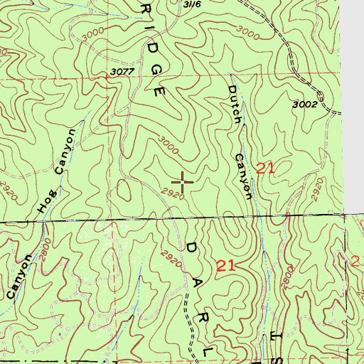 Topographic Map of Darling Ridge, CA