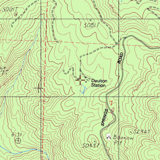 Topographic Map of Daulton Station, CA