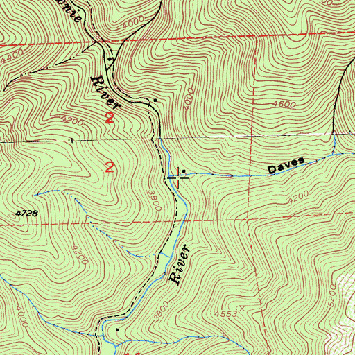 Topographic Map of Daves Ravine, CA