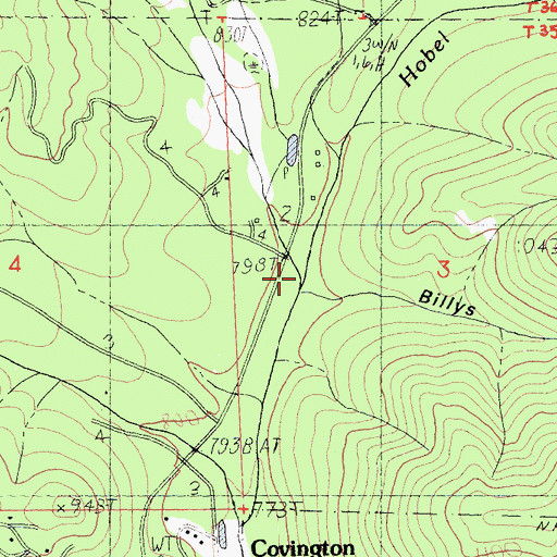 Topographic Map of Davis Creek, CA