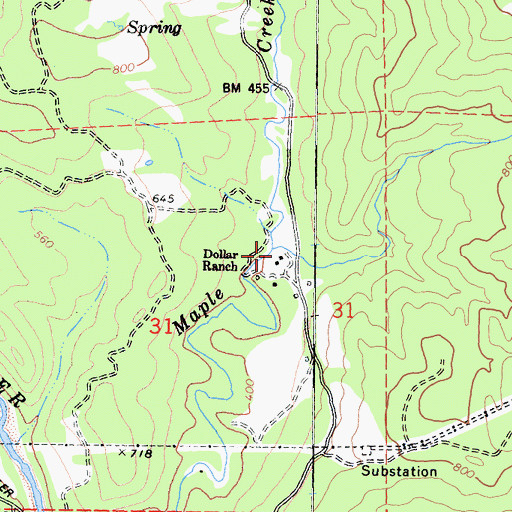 Topographic Map of Davis Creek, CA