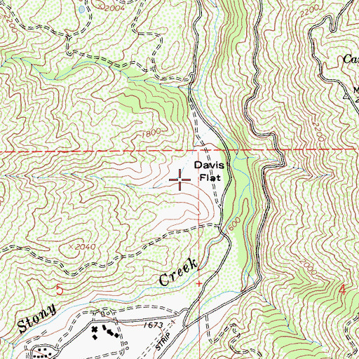 Topographic Map of Davis Flat, CA