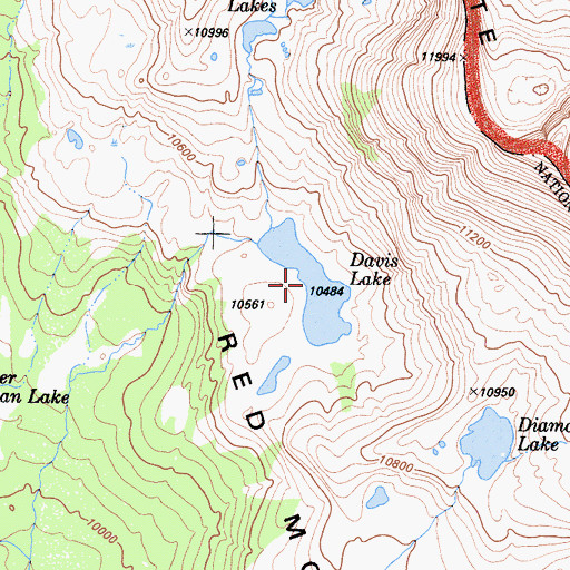 Topographic Map of Davis Lake, CA