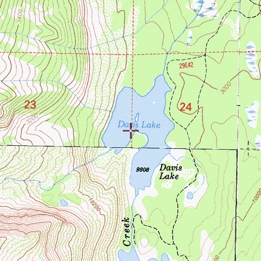 Topographic Map of Davis Lake, CA