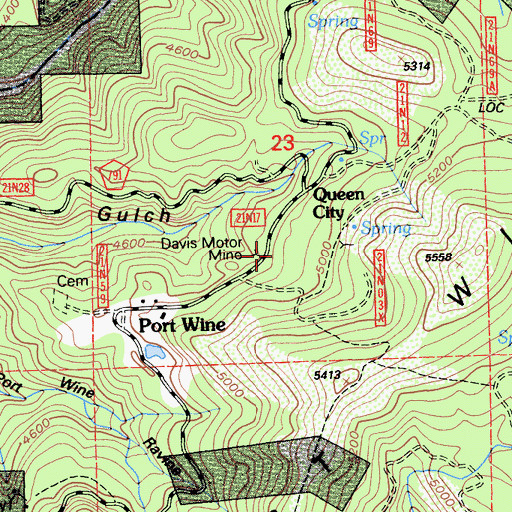Topographic Map of Davis Motor Mine, CA