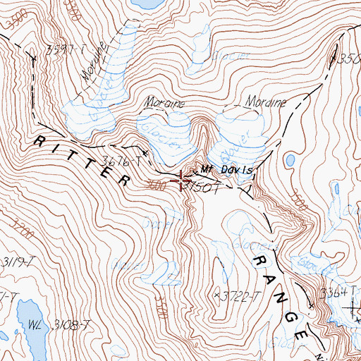 Topographic Map of Mount Davis, CA