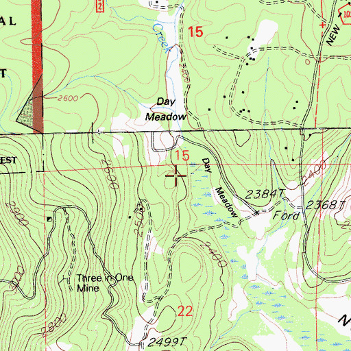 Topographic Map of Day Meadow, CA