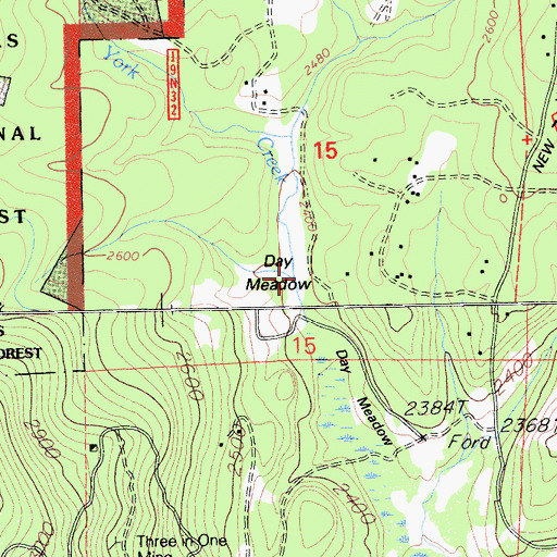 Topographic Map of Day Meadow, CA