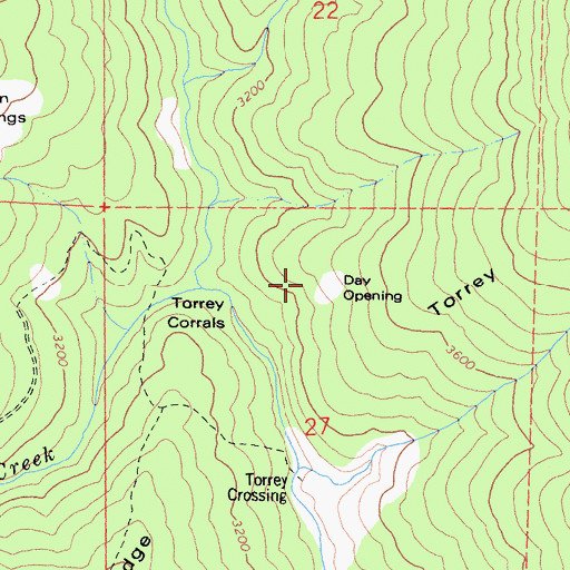 Topographic Map of Day Opening, CA