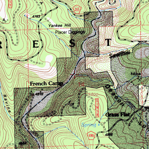 Topographic Map of Deacon Long Ravine, CA