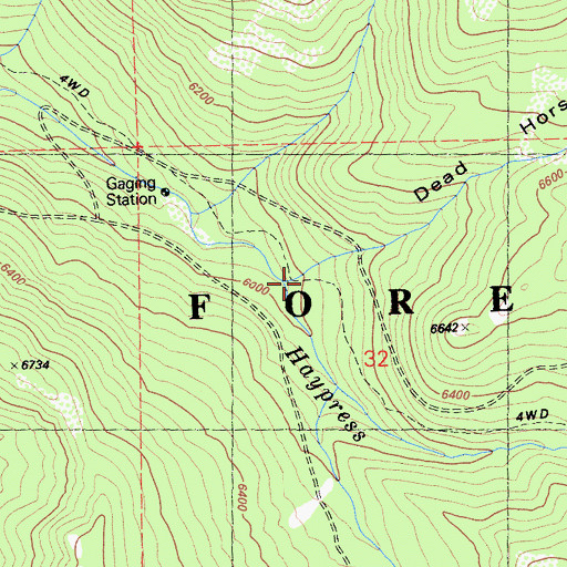 Topographic Map of Dead Horse Canyon, CA