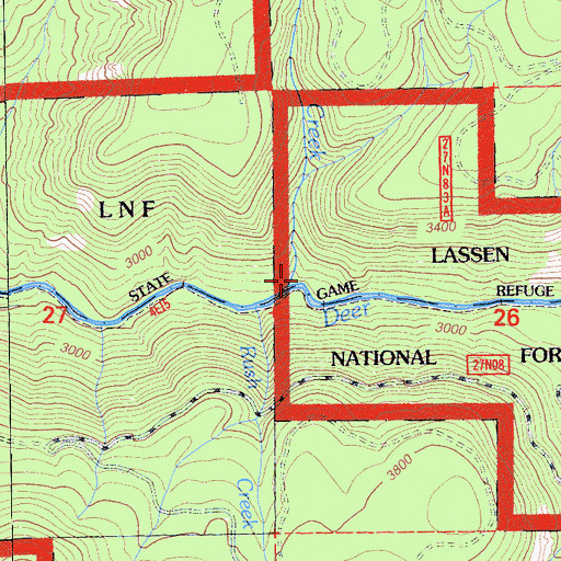 Topographic Map of Dead Horse Creek, CA