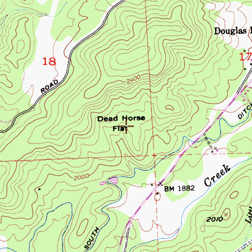Topographic Map of Dead Horse Flat, CA