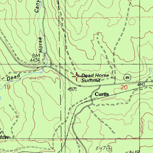 Topographic Map of Dead Horse Summit, CA