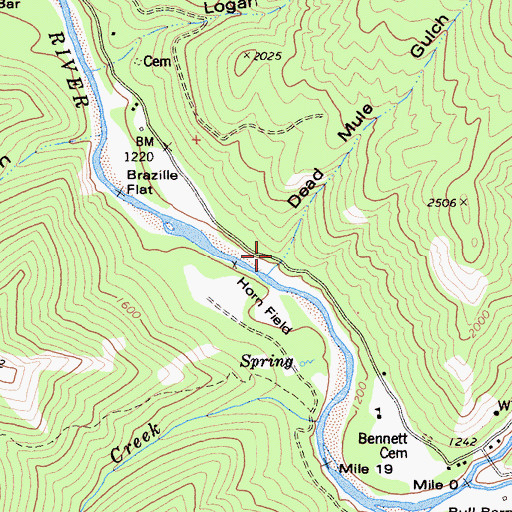 Topographic Map of Dead Mule Gulch, CA
