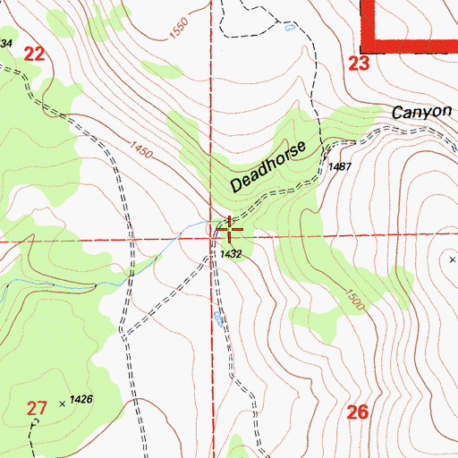 Topographic Map of Deadhorse Canyon, CA