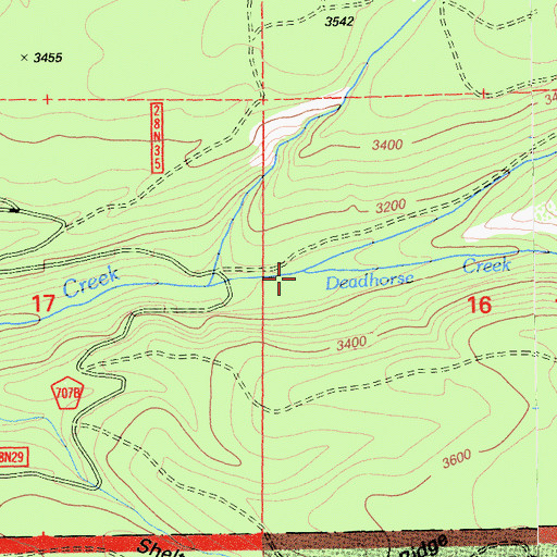 Topographic Map of Deadhorse Creek, CA