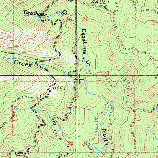 Topographic Map of Deadhorse Creek, CA