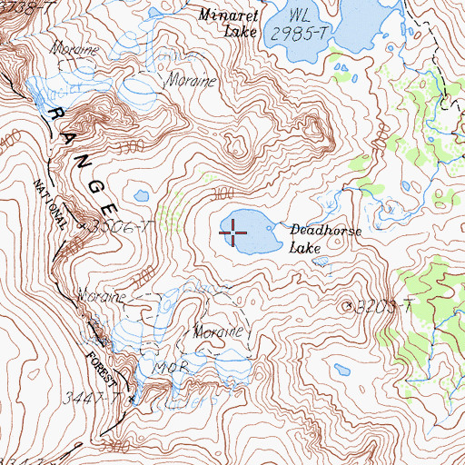 Topographic Map of Deadhorse Lake, CA