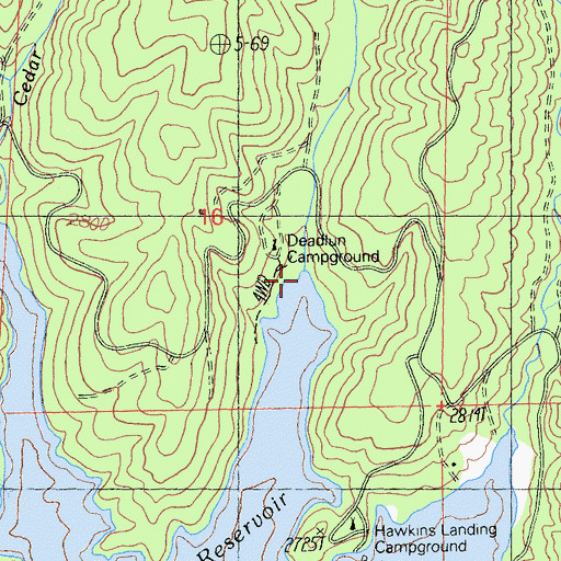 Topographic Map of Deadlun Creek, CA