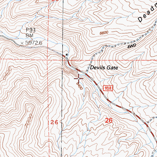 Topographic Map of Deadman Canyon, CA
