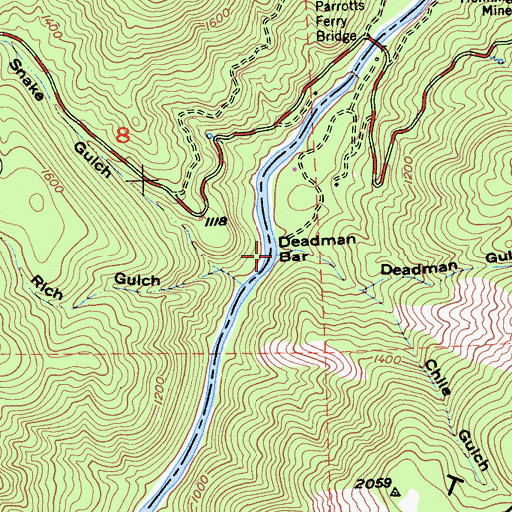 Topographic Map of Deadman Gulch, CA