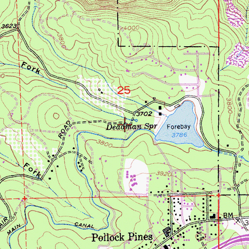 Topographic Map of Deadman Spring, CA