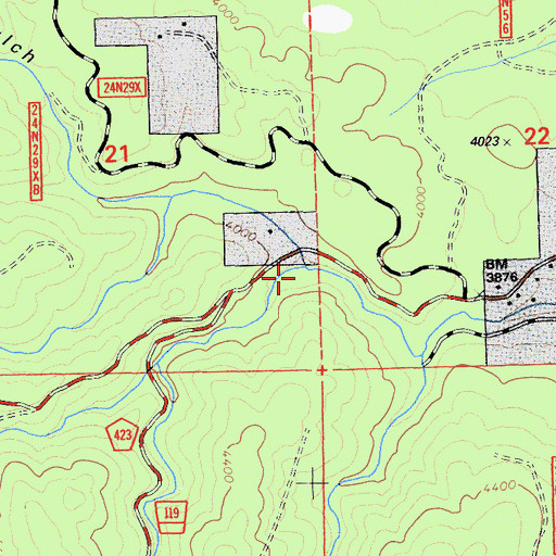 Topographic Map of Deadwood Creek, CA