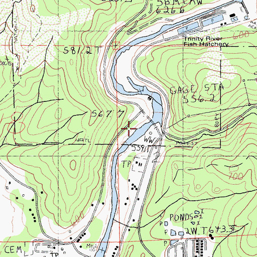 Topographic Map of Deadwood Creek, CA
