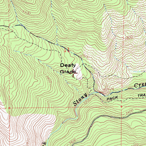 Topographic Map of Deafy Glade, CA