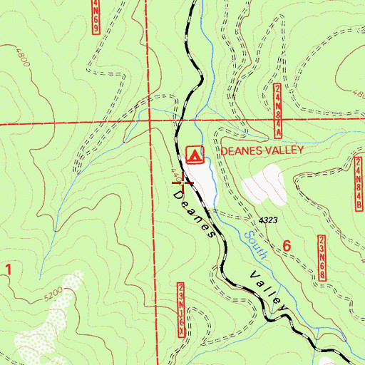 Topographic Map of Deanes Valley, CA