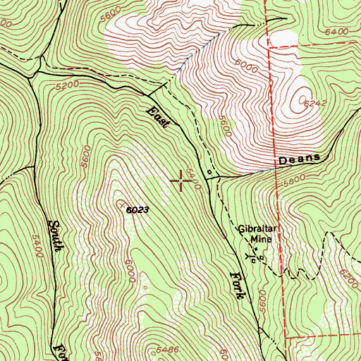 Topographic Map of Deans Ravine, CA