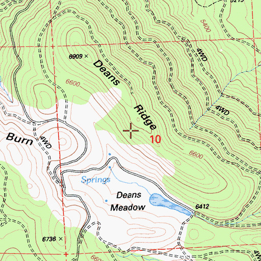 Topographic Map of Deans Ridge, CA