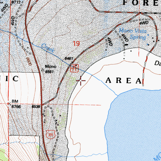 Topographic Map of Dechambeau Creek, CA