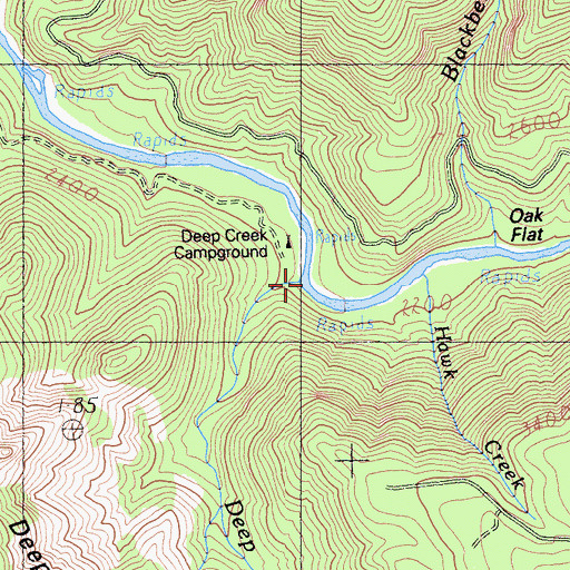 Topographic Map of Deep Creek, CA