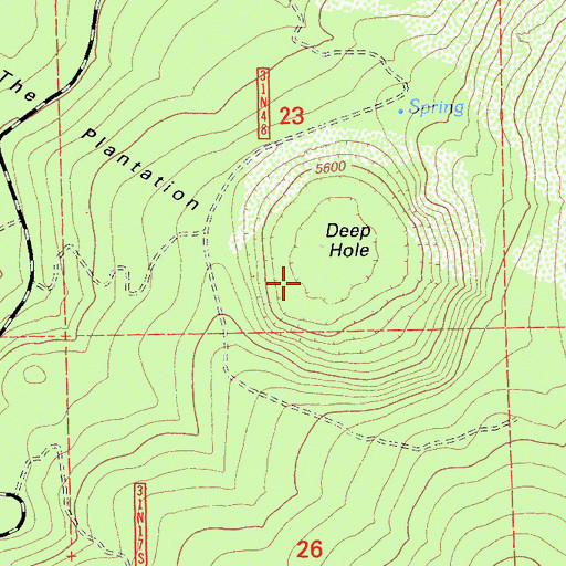 Topographic Map of Deep Hole, CA