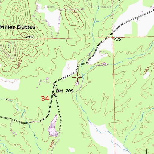 Topographic Map of Deep Hole Creek, CA