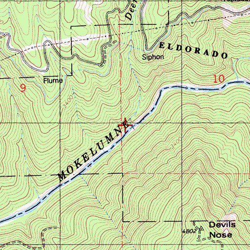 Topographic Map of Deer Creek, CA