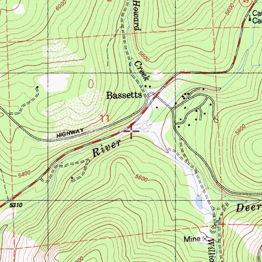 Topographic Map of Deer Creek, CA