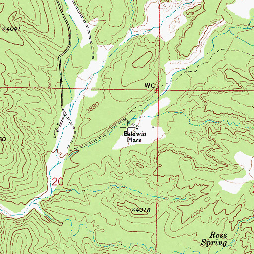 Topographic Map of Baldwin Place, AZ