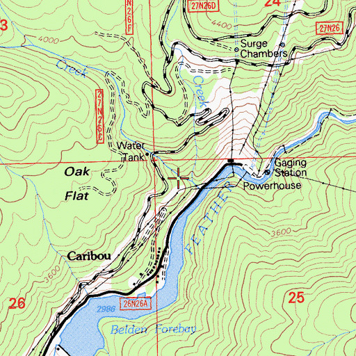 Topographic Map of Deer Creek, CA