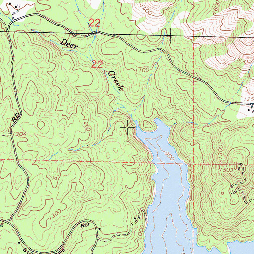 Topographic Map of Deer Creek, CA