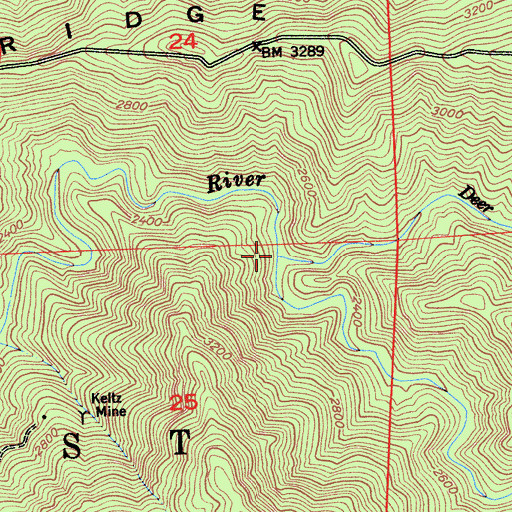 Topographic Map of Deer Creek, CA