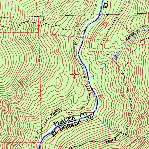 Topographic Map of Deer Creek, CA